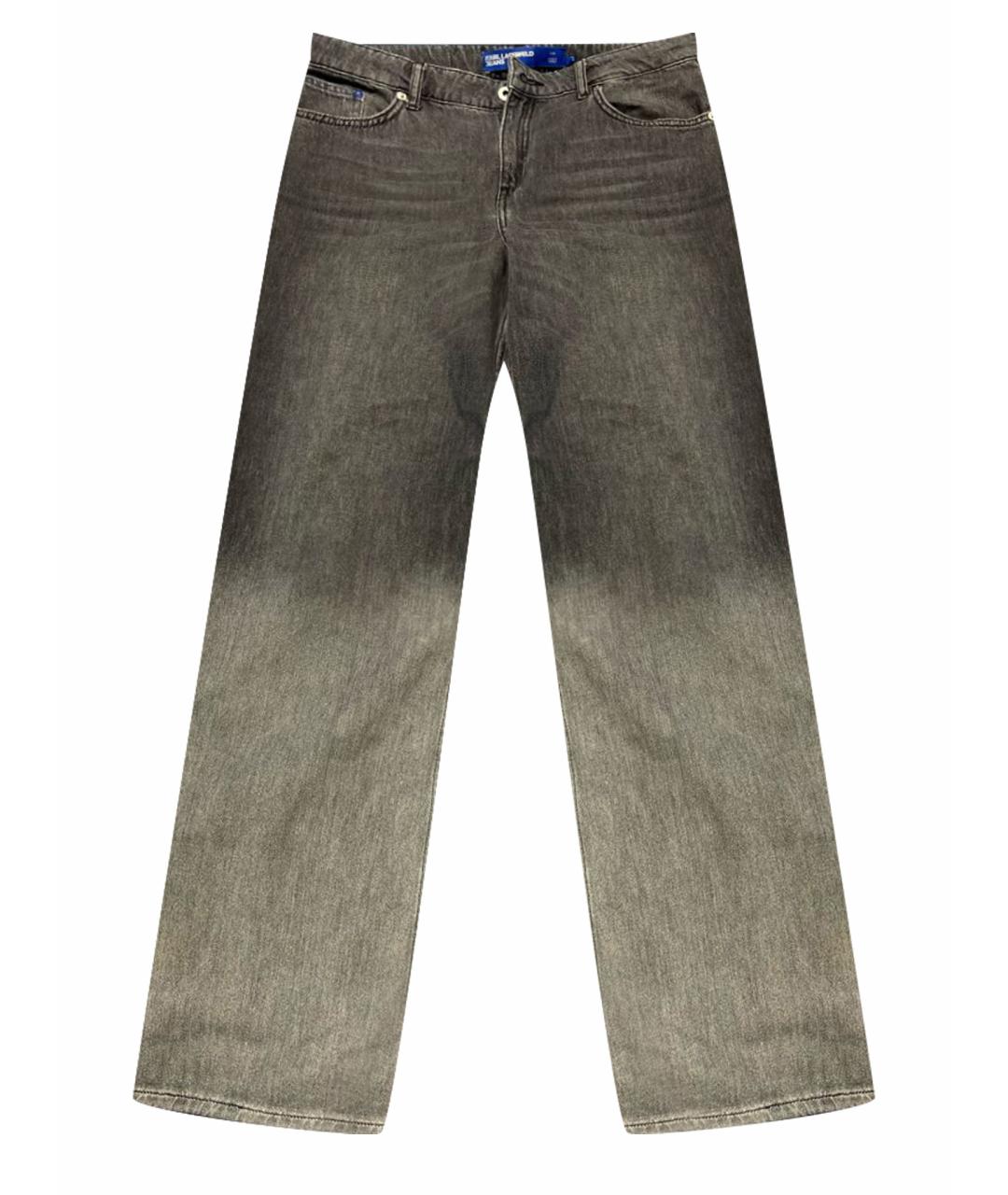 KARL LAGERFELD Серые хлопковые джинсы клеш, фото 1