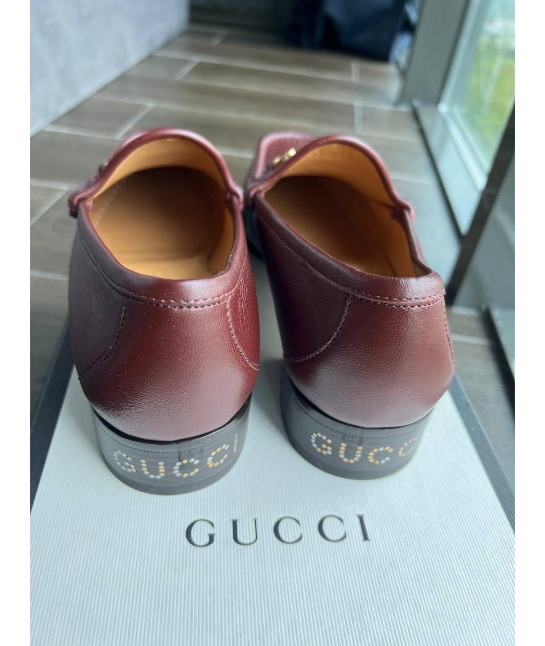 GUCCI Бордовые туфли, фото 3