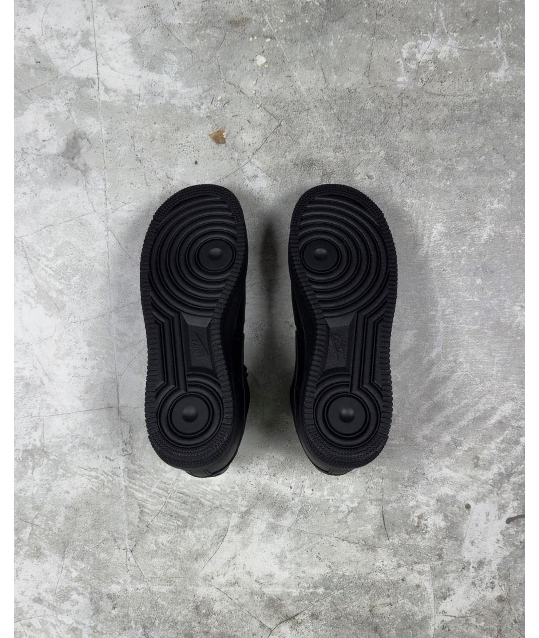 NIKE Черные кожаные низкие кроссовки / кеды, фото 7