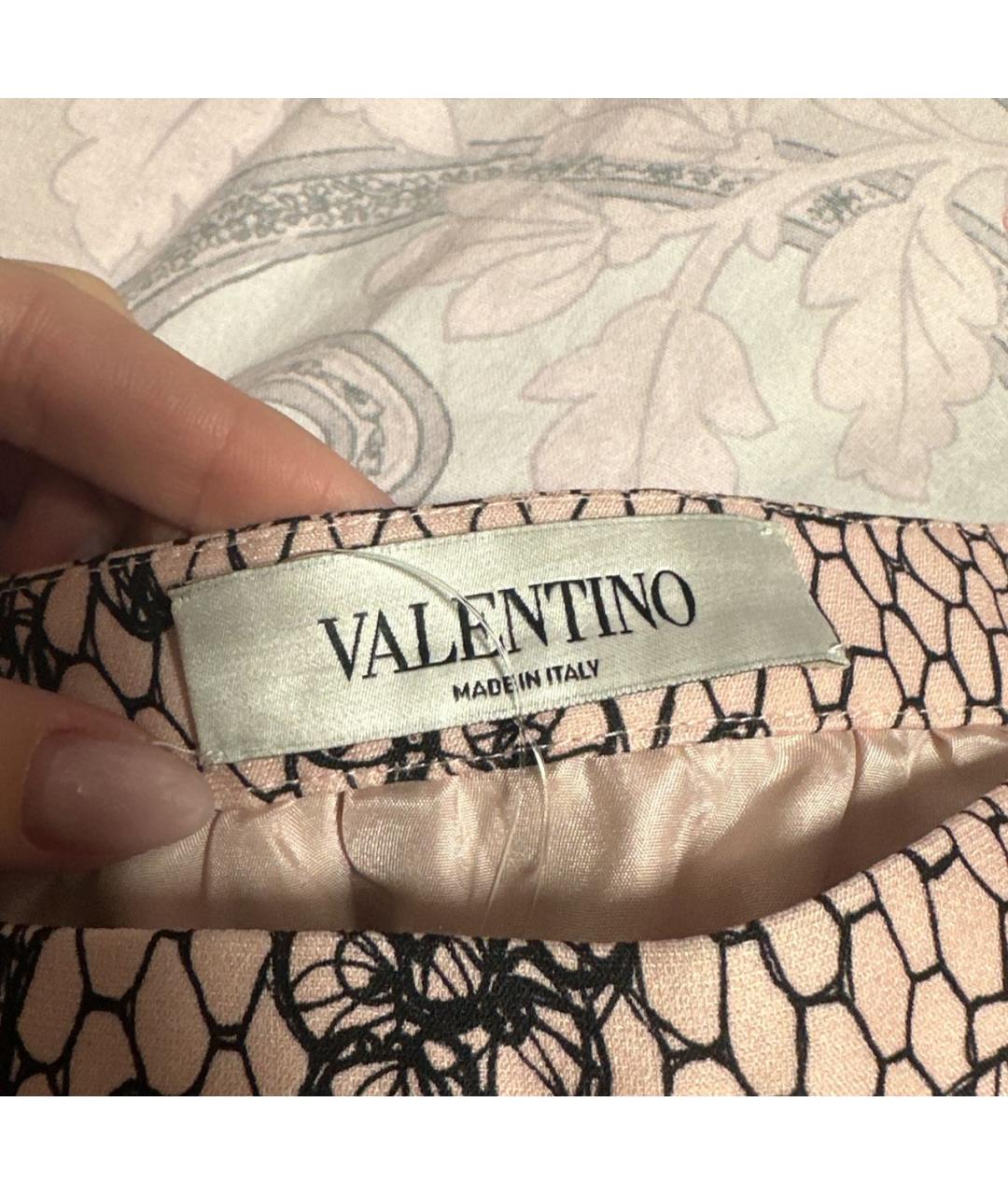 VALENTINO Розовая шерстяная юбка мини, фото 3