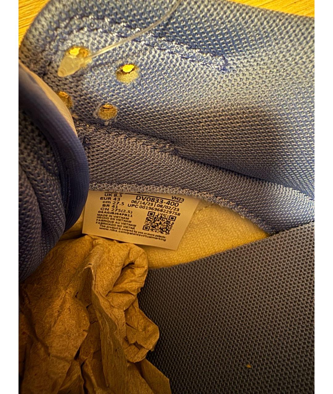NIKE Голубые низкие кроссовки / кеды из искусственной кожи, фото 5
