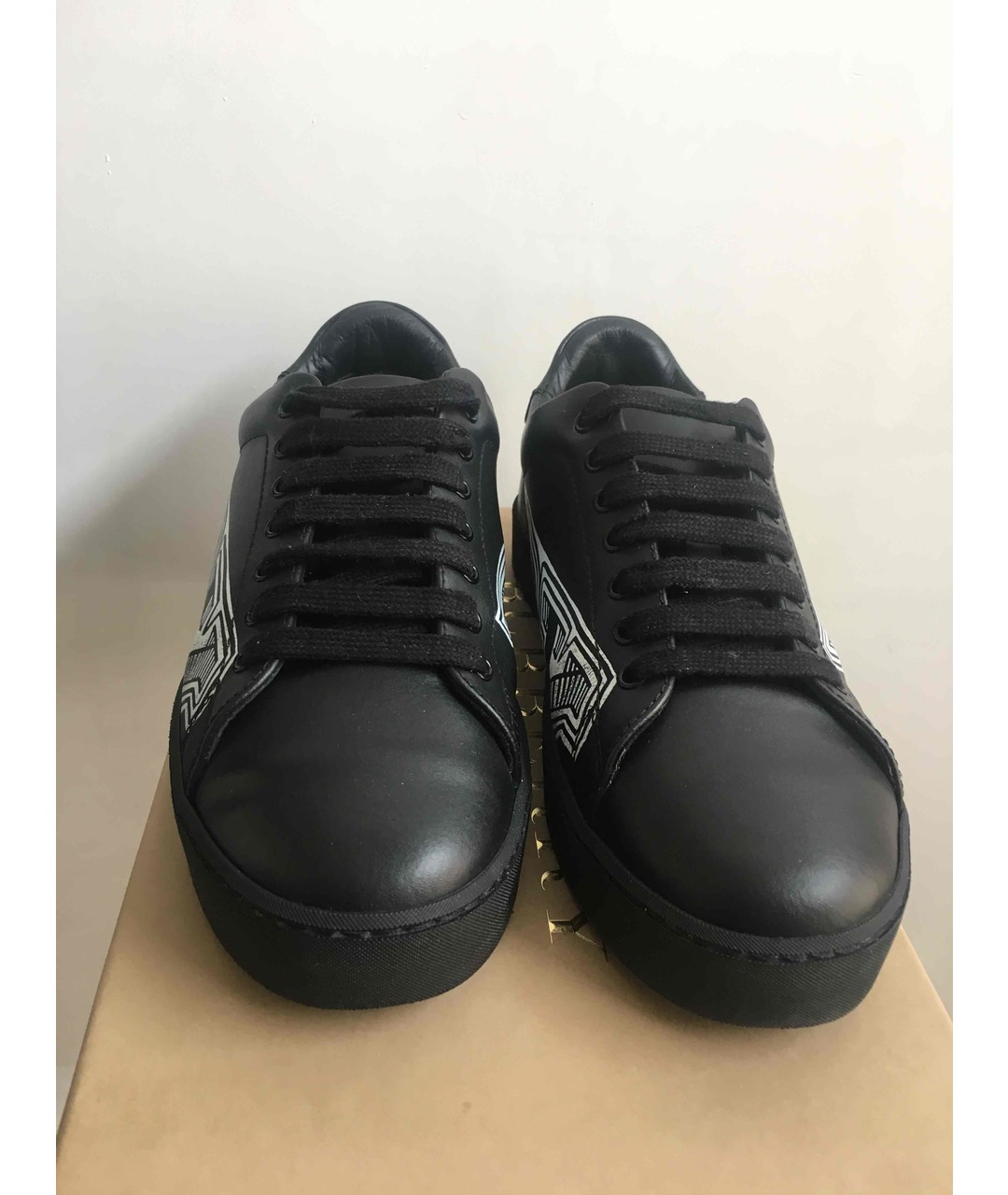 BURBERRY Черные кожаные кроссовки, фото 2