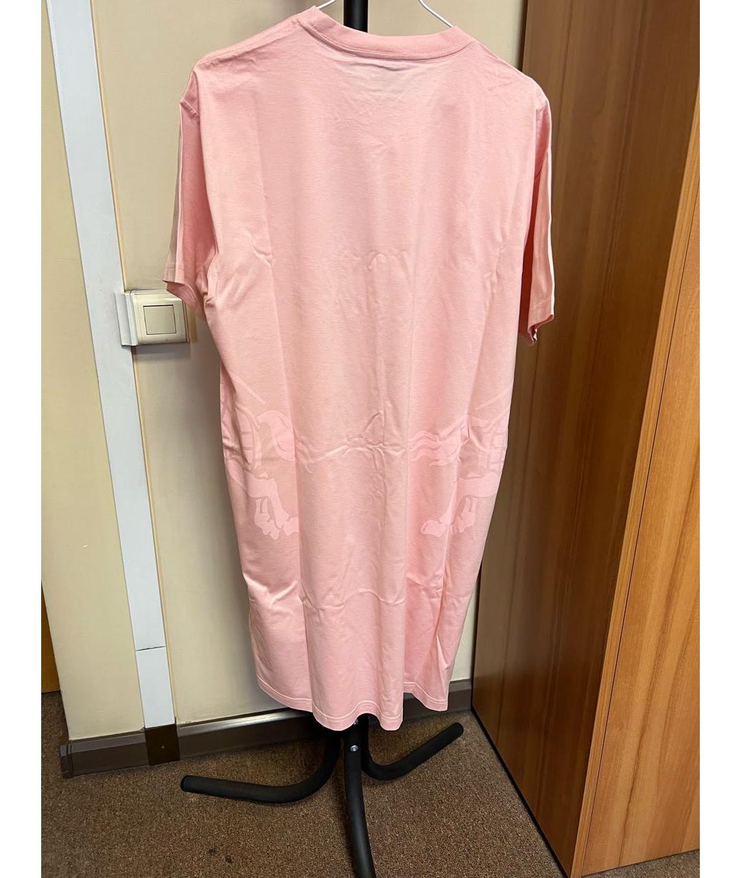 BURBERRY Розовое хлопковое повседневное платье, фото 2