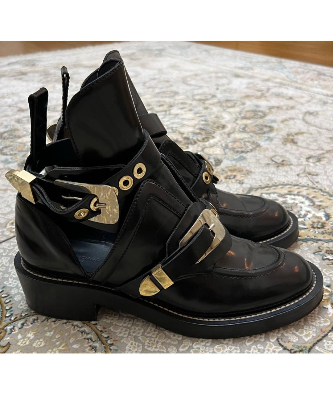 BALENCIAGA Черные кожаные ботинки, фото 6
