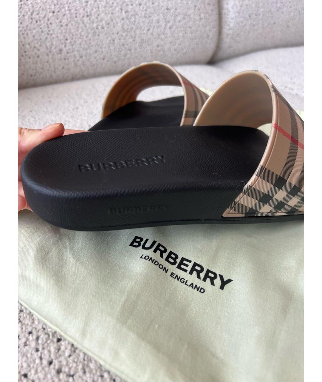 BURBERRY Мульти резиновые шлепанцы, фото 7