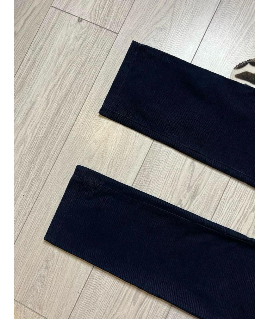 VERSACE COLLECTION Темно-синие хлопко-эластановые прямые джинсы, фото 6