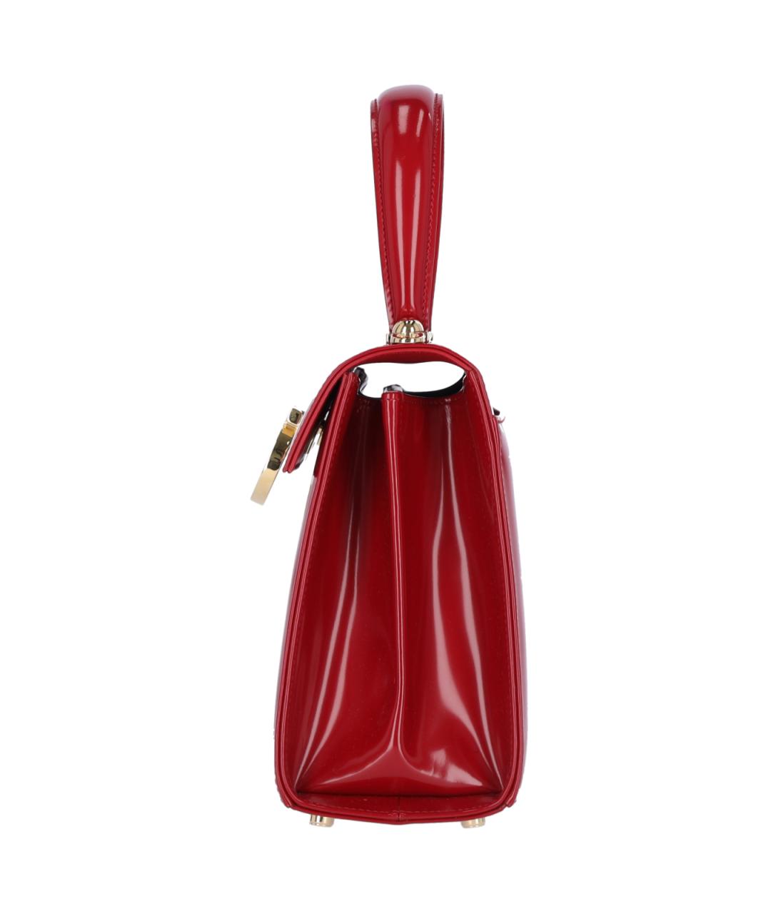 SALVATORE FERRAGAMO Красная кожаная сумка с короткими ручками, фото 5