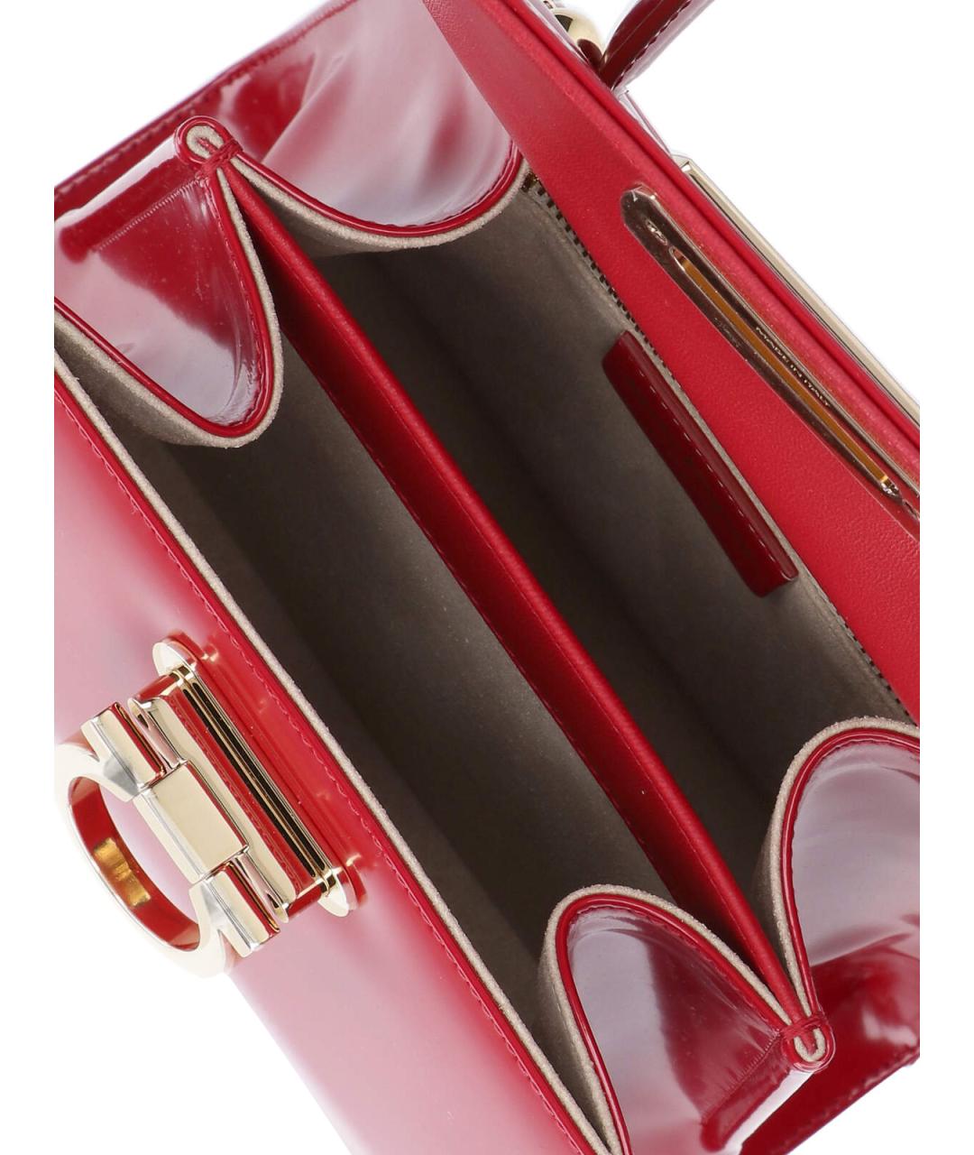 SALVATORE FERRAGAMO Красная кожаная сумка с короткими ручками, фото 4