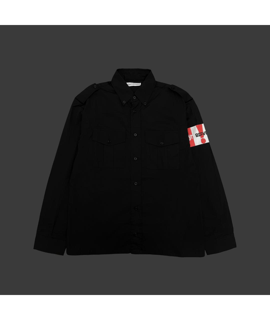 GOSHA RUBCHINSKIY Черная хлопковая кэжуал рубашка, фото 9