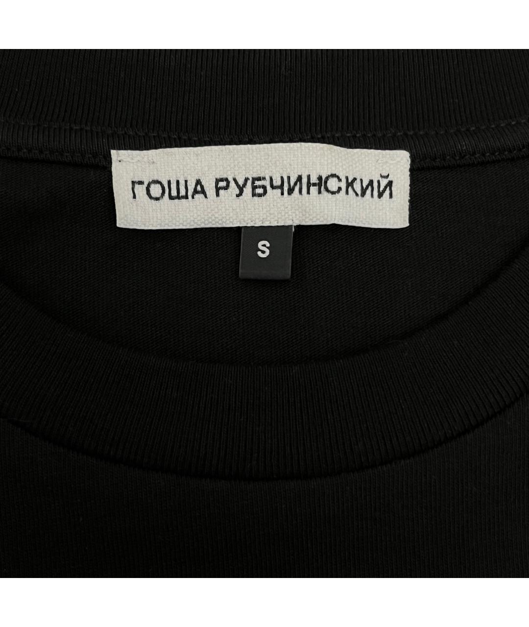 GOSHA RUBCHINSKIY Черная хлопковая футболка, фото 4