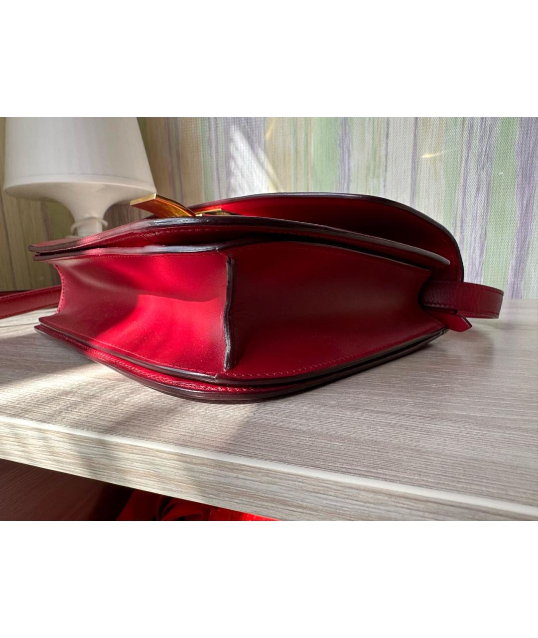 CELINE PRE-OWNED Красная кожаная сумка через плечо, фото 6