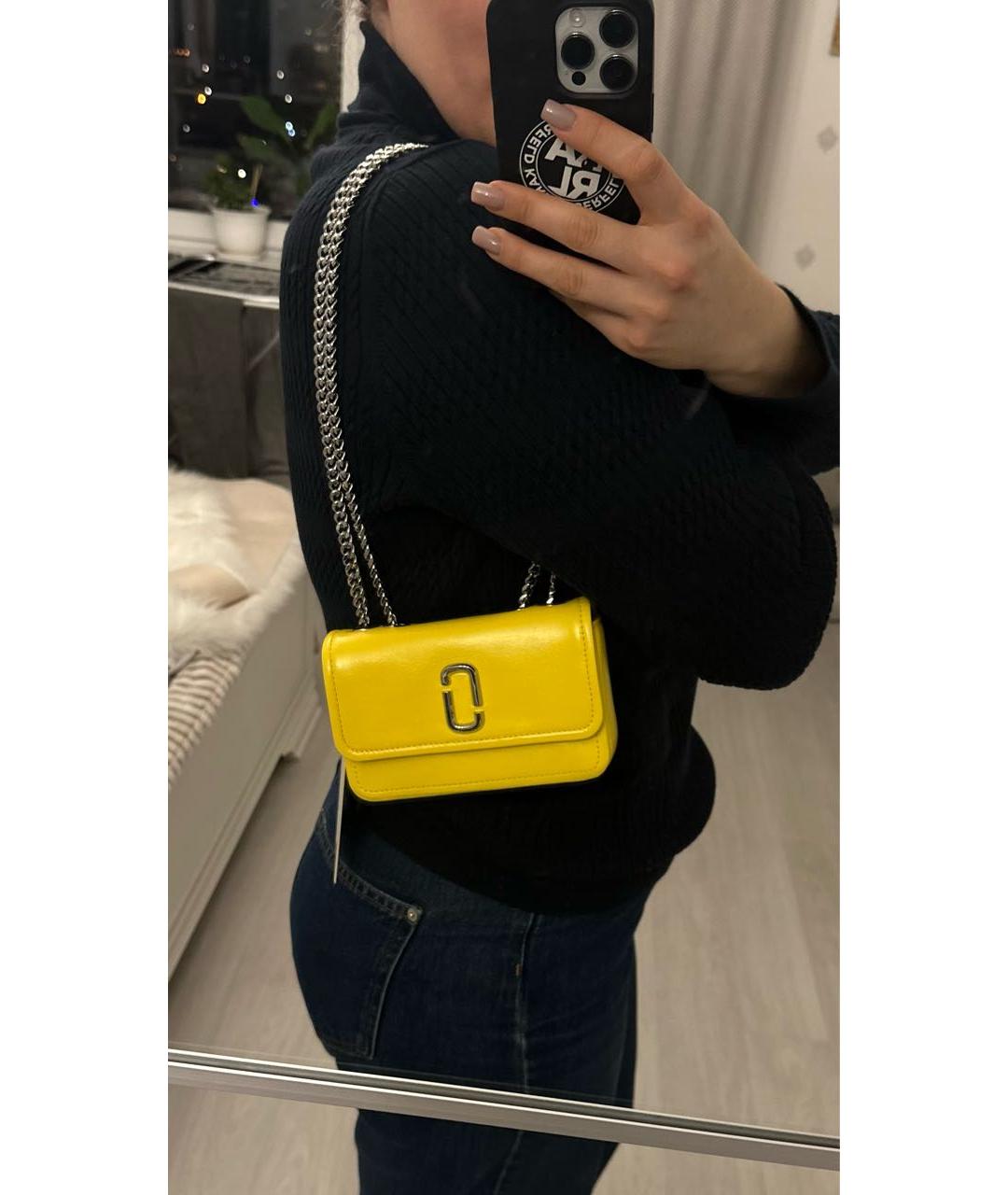 MARC JACOBS Желтая кожаная сумка через плечо, фото 7