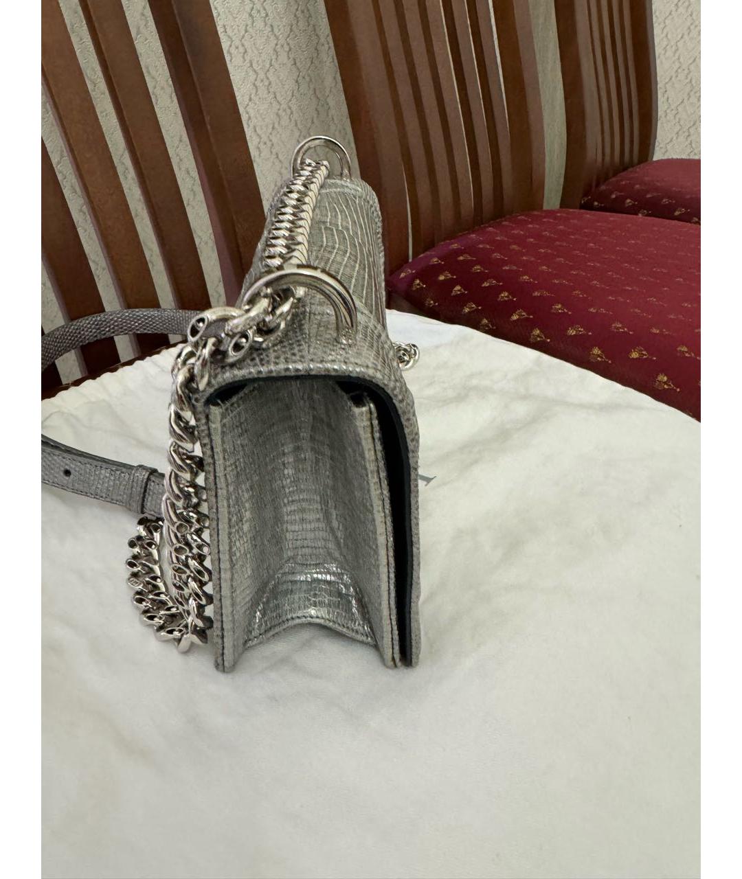 CHRISTIAN DIOR PRE-OWNED Серебряная кожаная сумка через плечо, фото 3