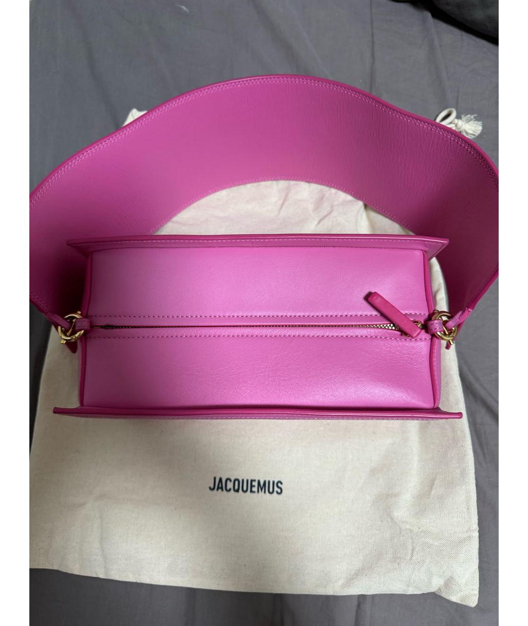 JACQUEMUS Розовая кожаная сумка через плечо, фото 2