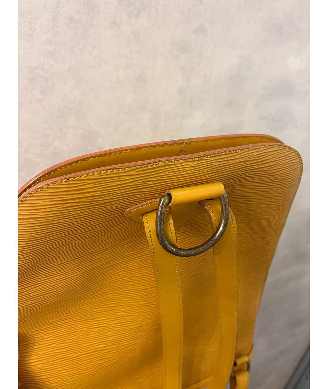 LOUIS VUITTON PRE-OWNED Желтый кожаный рюкзак, фото 4