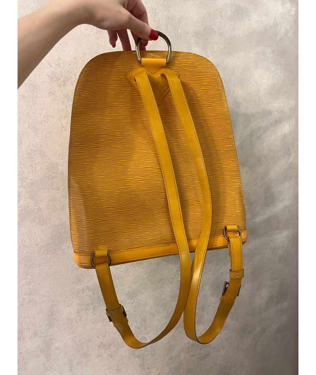 LOUIS VUITTON PRE-OWNED Желтый кожаный рюкзак, фото 3
