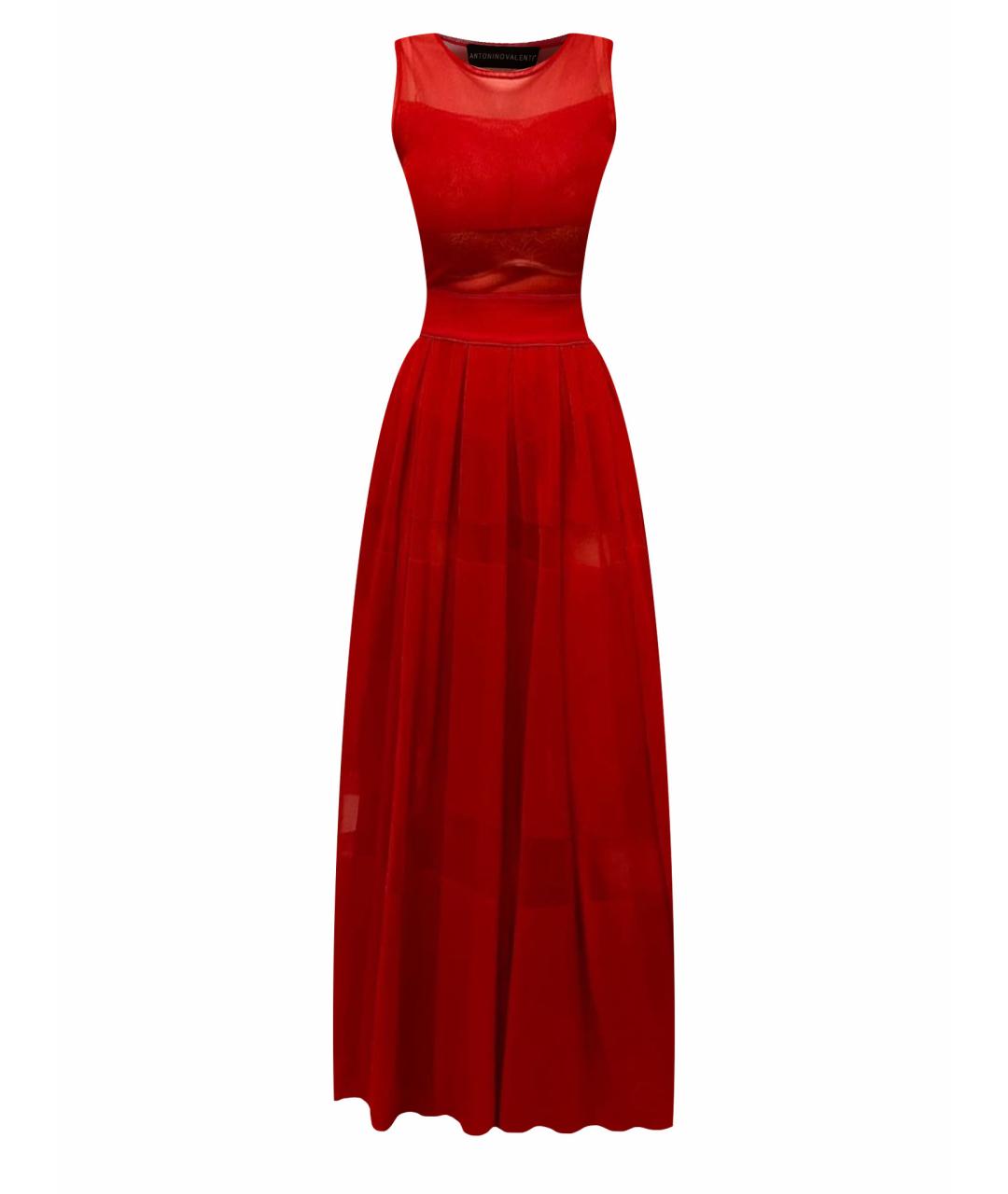 ANTONINO VALENTI Красное шелковое вечернее платье, фото 1