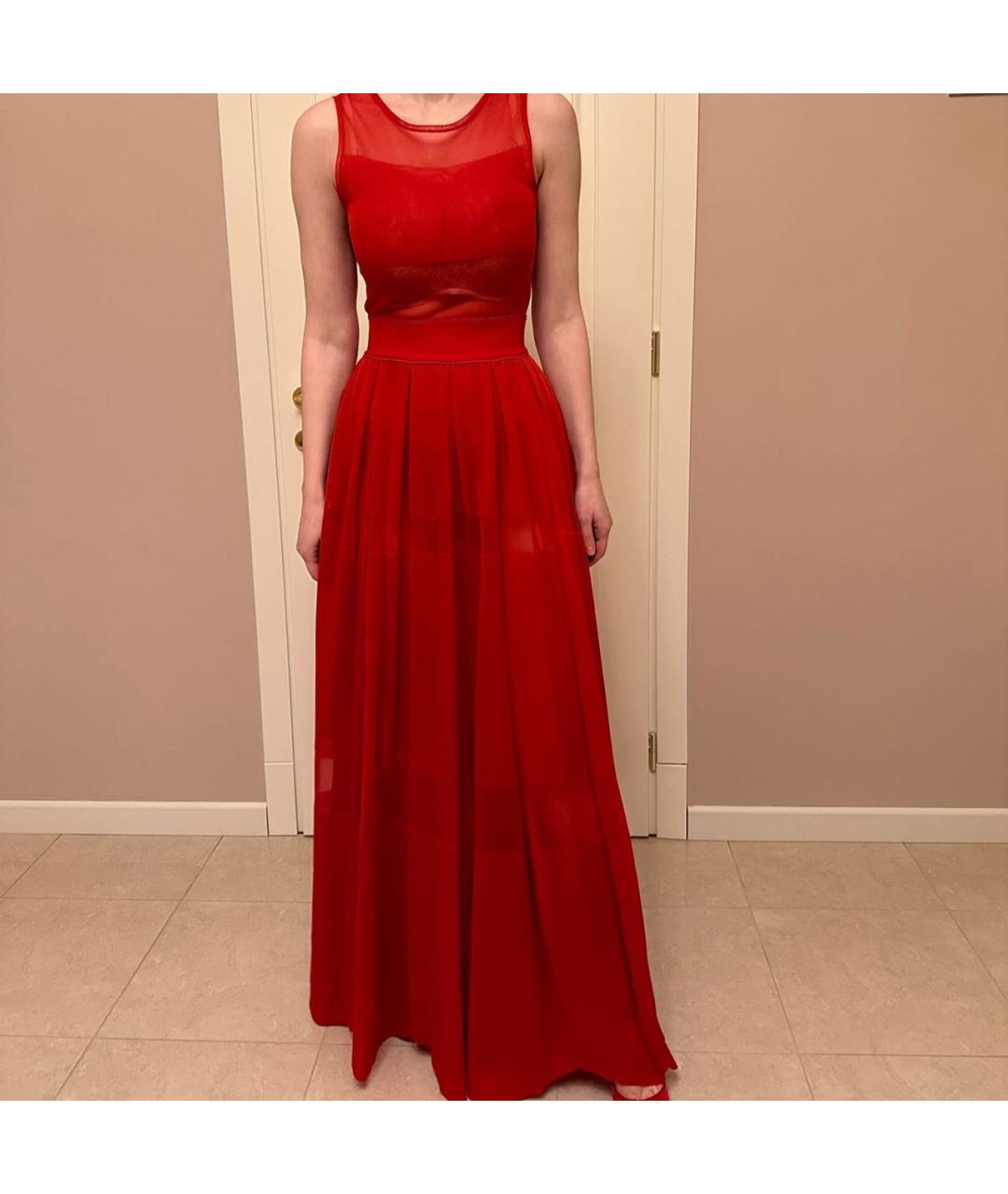 ANTONINO VALENTI Красное шелковое вечернее платье, фото 5