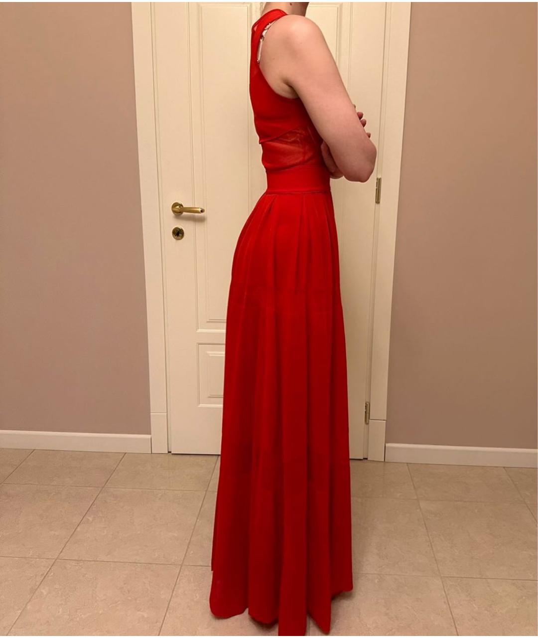 ANTONINO VALENTI Красное шелковое вечернее платье, фото 3
