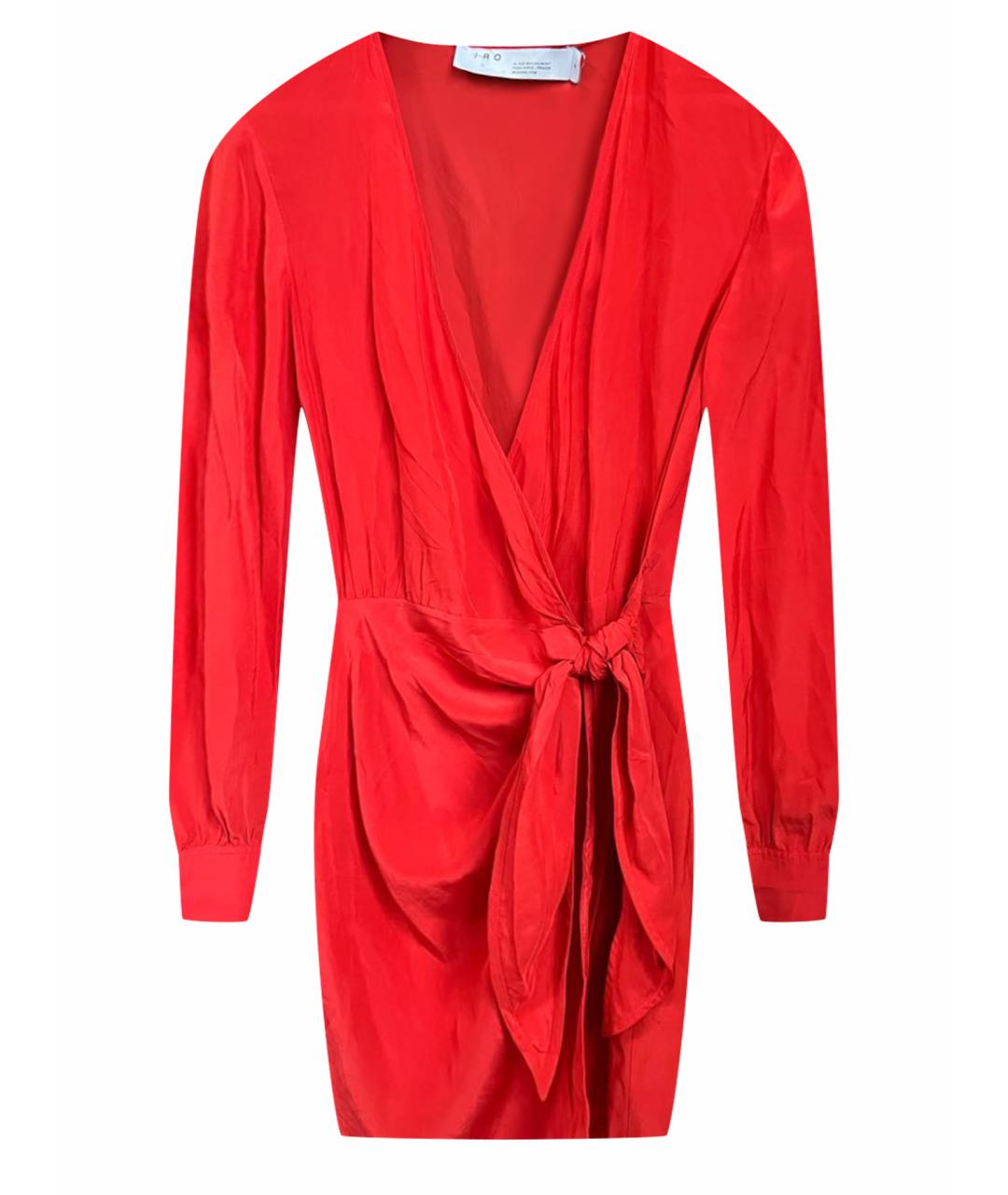 IRO Красное вискозное коктейльное платье, фото 1