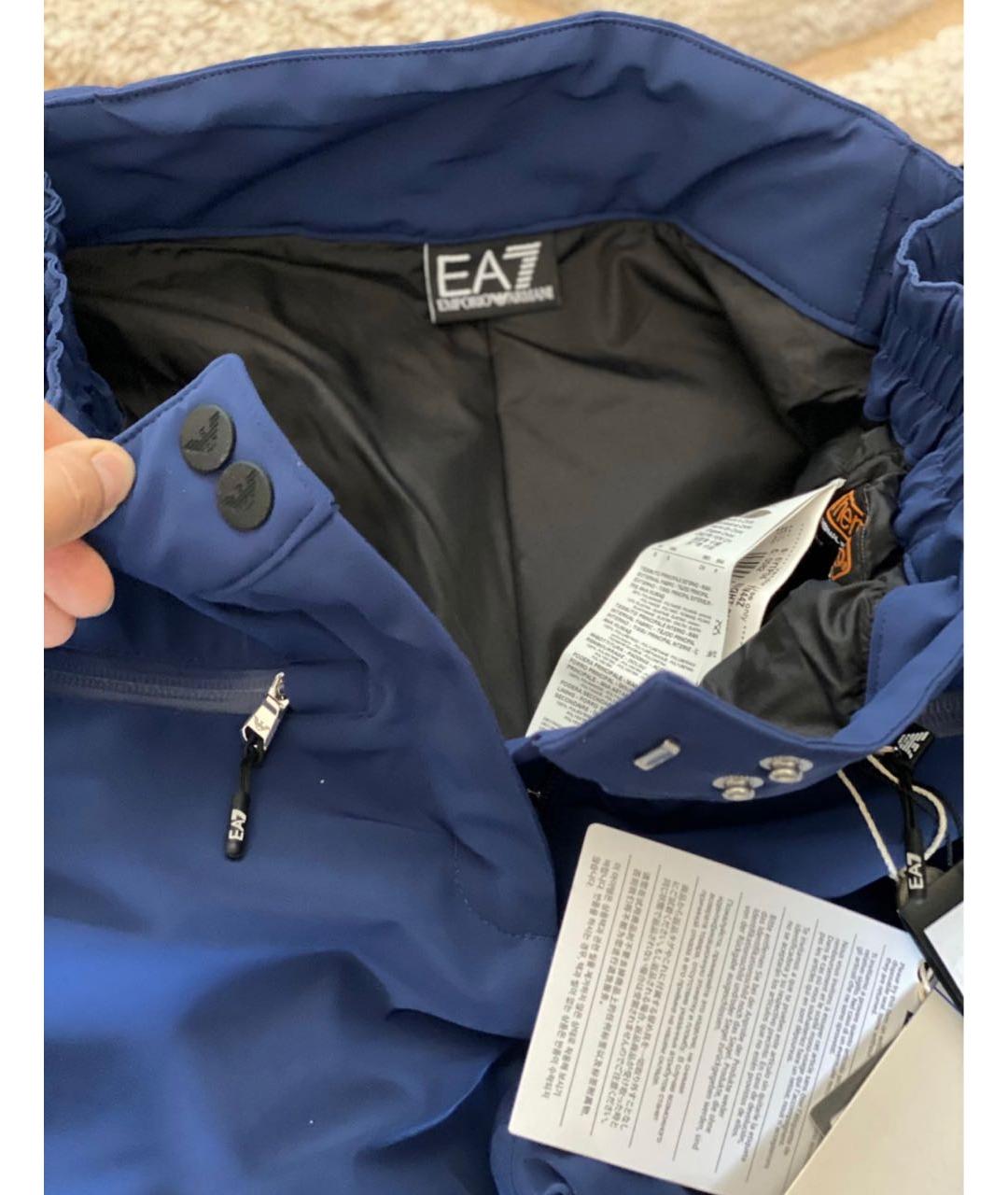EA7 Синие полиэстеровые спортивные брюки и шорты, фото 5