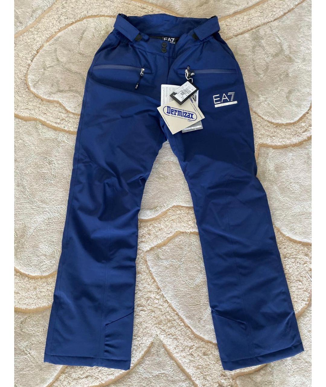 EA7 Синие полиэстеровые спортивные брюки и шорты, фото 6