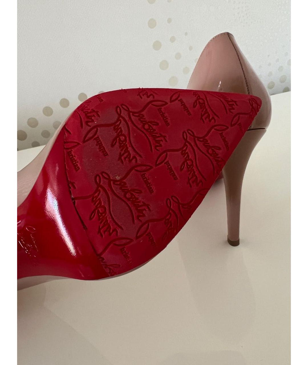 CHRISTIAN LOUBOUTIN Бежевые кожаные туфли, фото 5