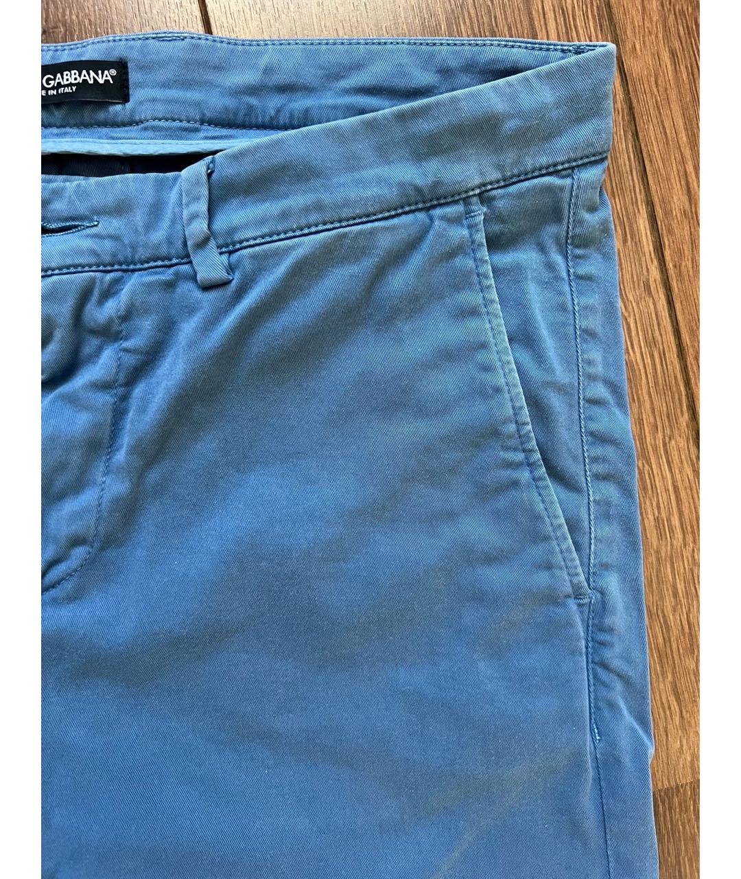 DOLCE&GABBANA Синие хлопко-эластановые шорты, фото 4