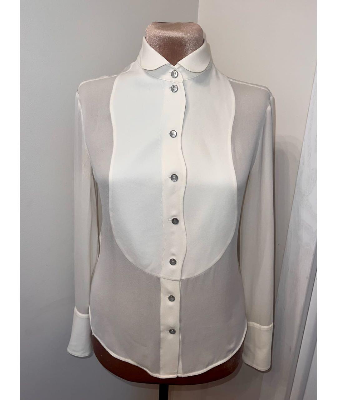 EMPORIO ARMANI Белая шелковая блузы, фото 5