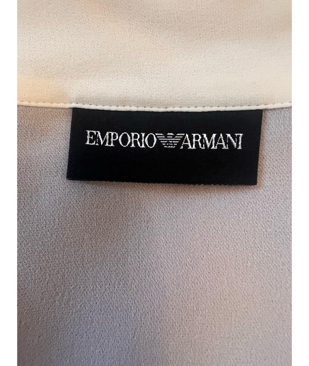 EMPORIO ARMANI Белая шелковая блузы, фото 4