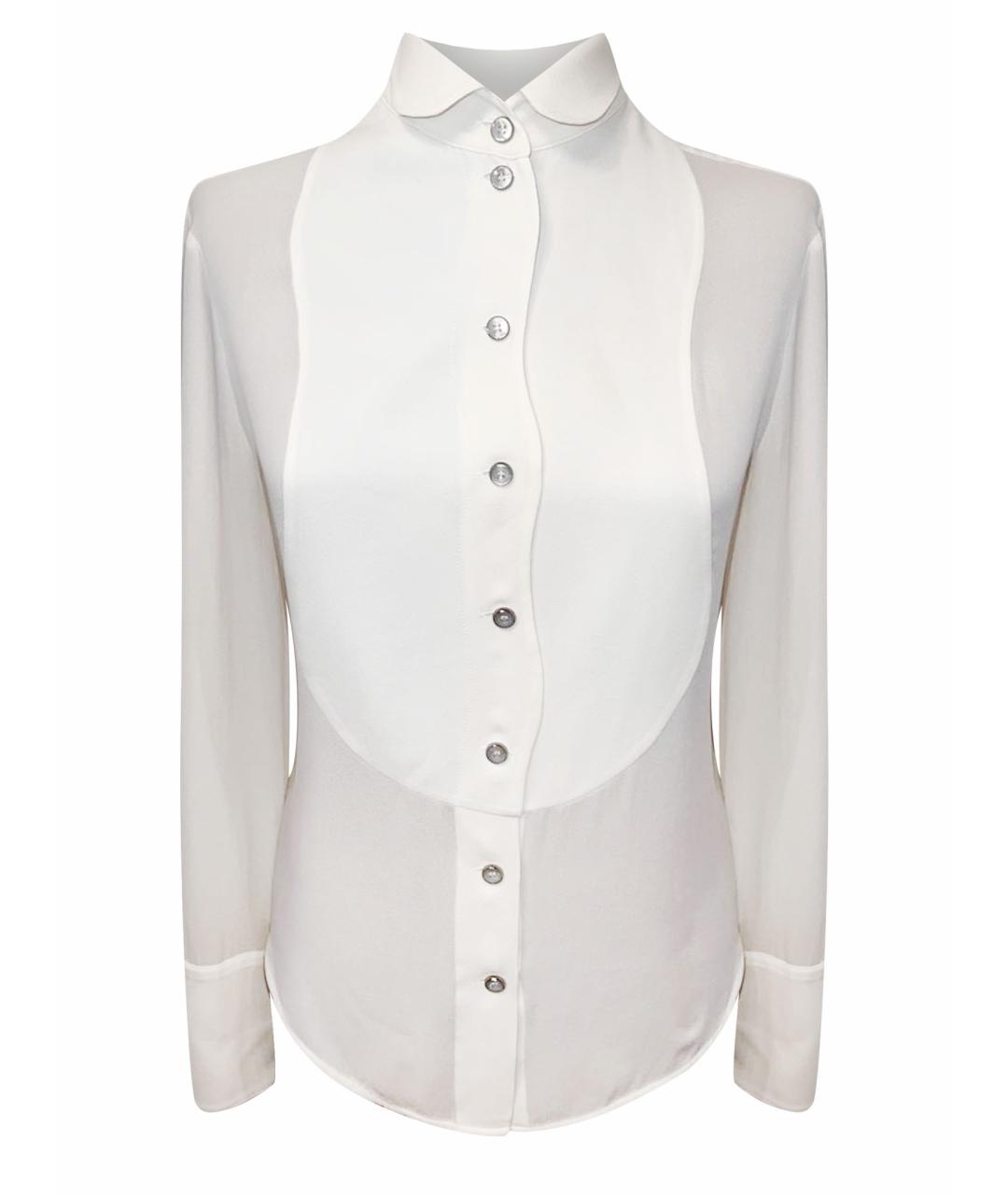 EMPORIO ARMANI Белая шелковая блузы, фото 1