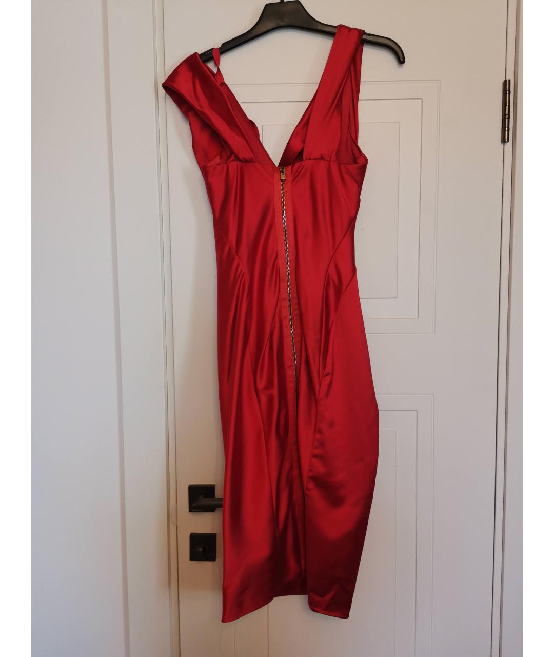 DONNA KARAN Красное вискозное коктейльное платье, фото 2