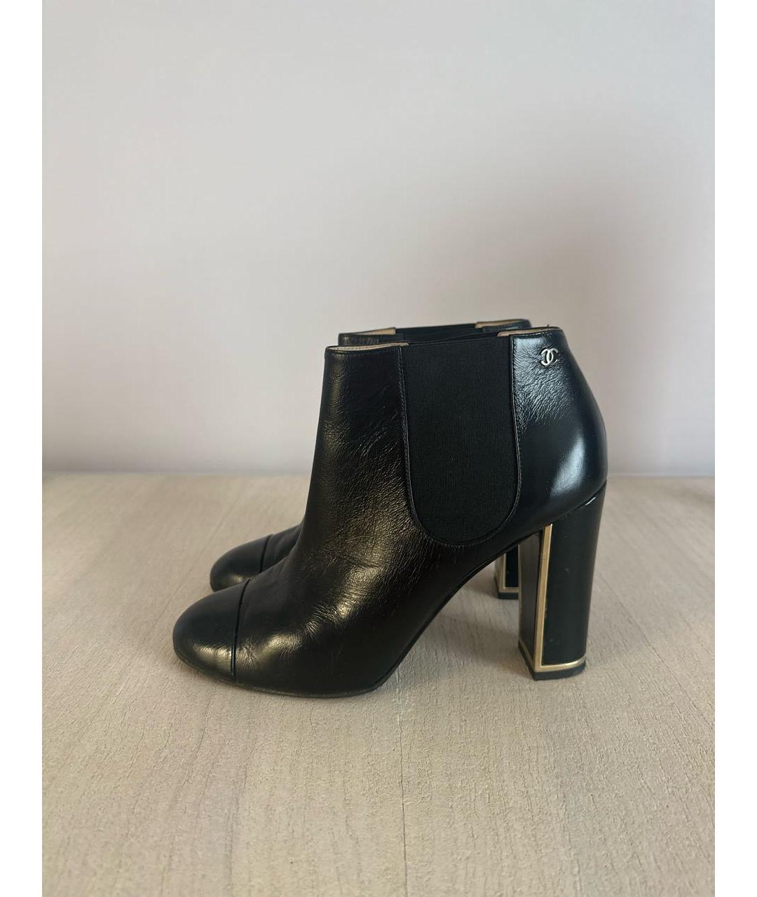 CHANEL Черные кожаные ботильоны, фото 4