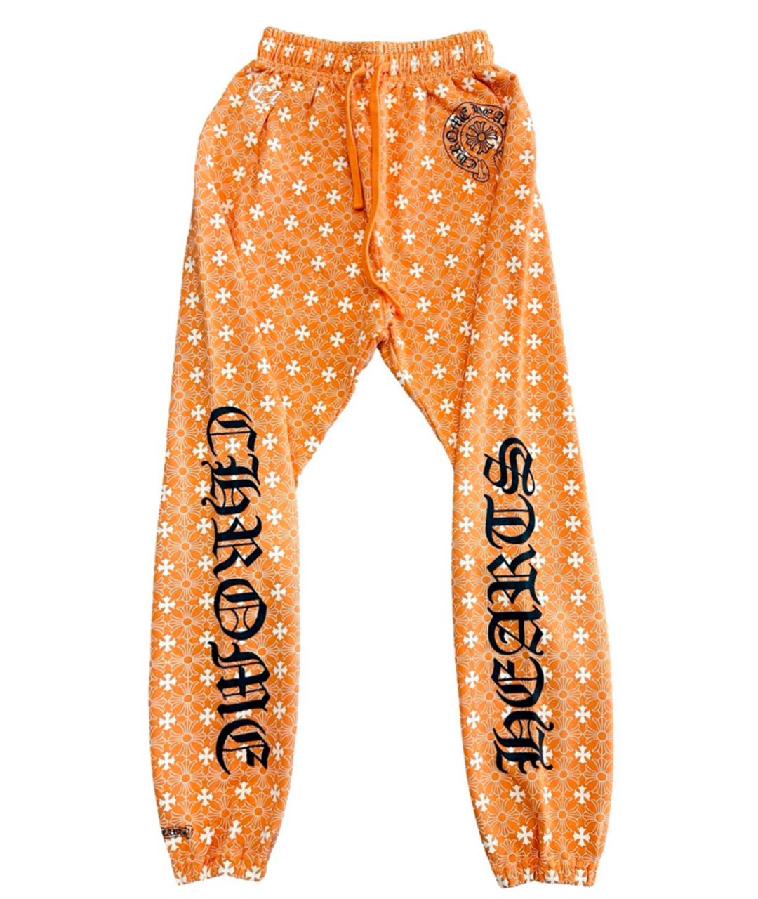 CHROME HEARTS Оранжевое хлопковые спортивные брюки и шорты, фото 1