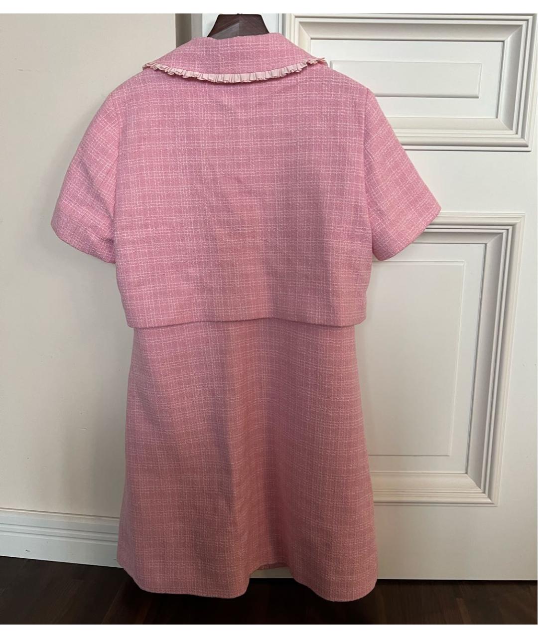 SANDRO Розовое твидовое повседневное платье, фото 2