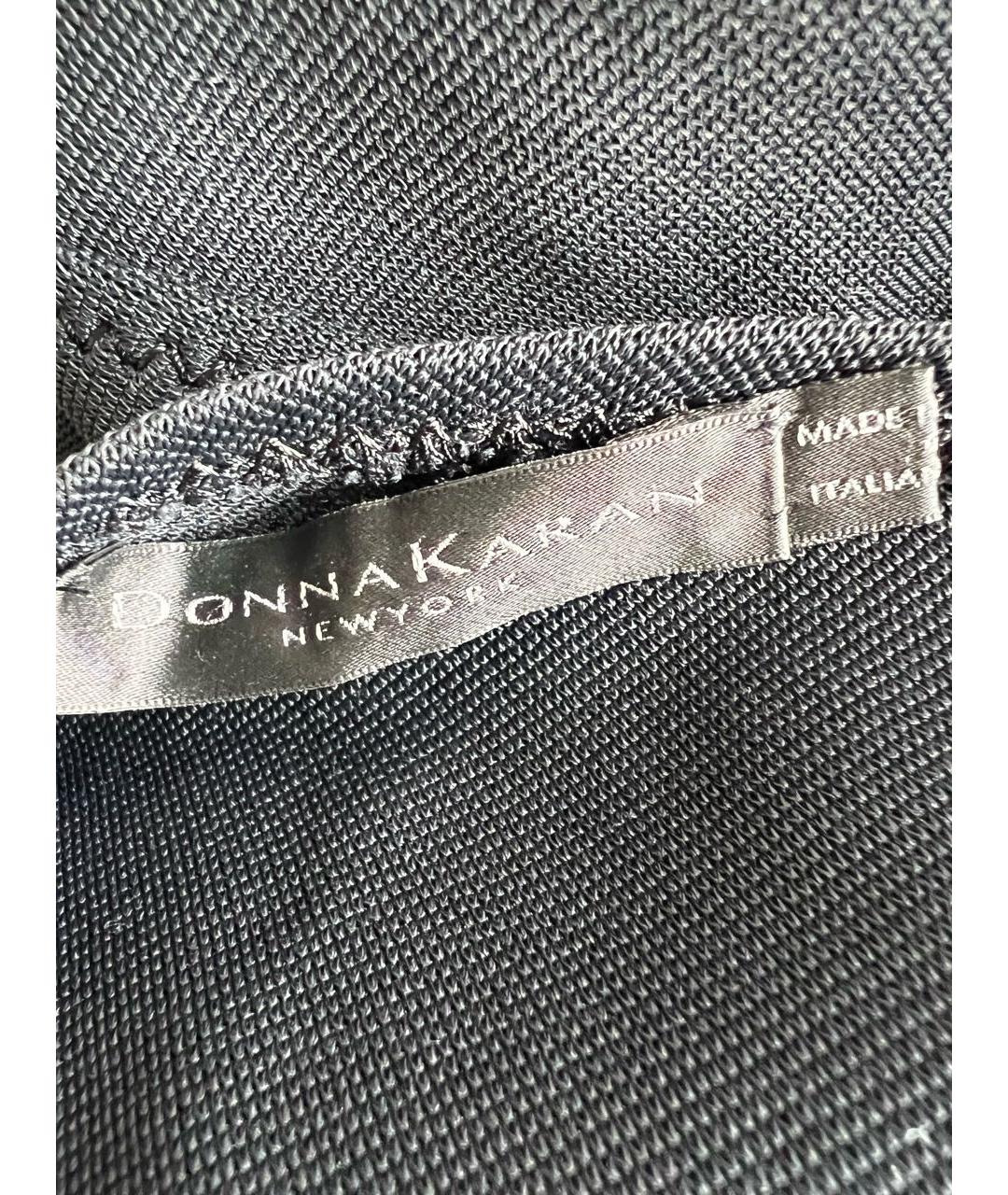 DONNA KARAN Черная вискозная майка, фото 3