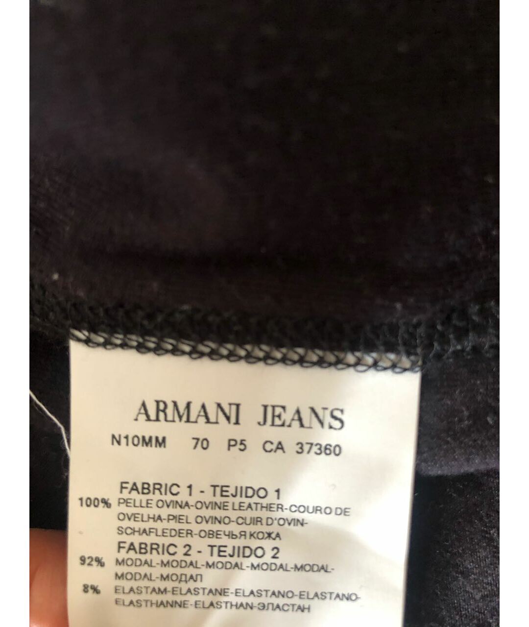 ARMANI JEANS Черный кожаный жакет/пиджак, фото 4