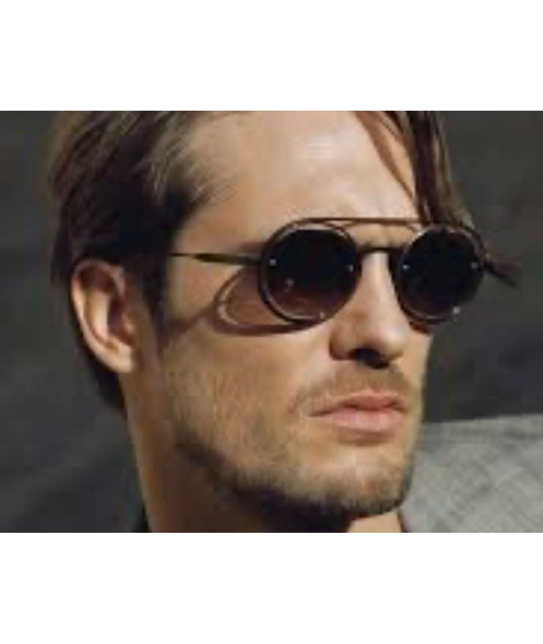 GIORGIO ARMANI Коричневые металлические солнцезащитные очки, фото 5