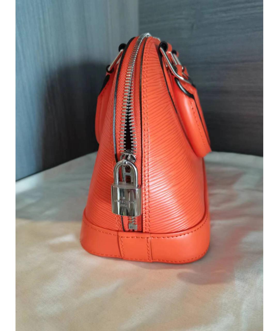 LOUIS VUITTON PRE-OWNED Оранжевая кожаная сумка с короткими ручками, фото 4
