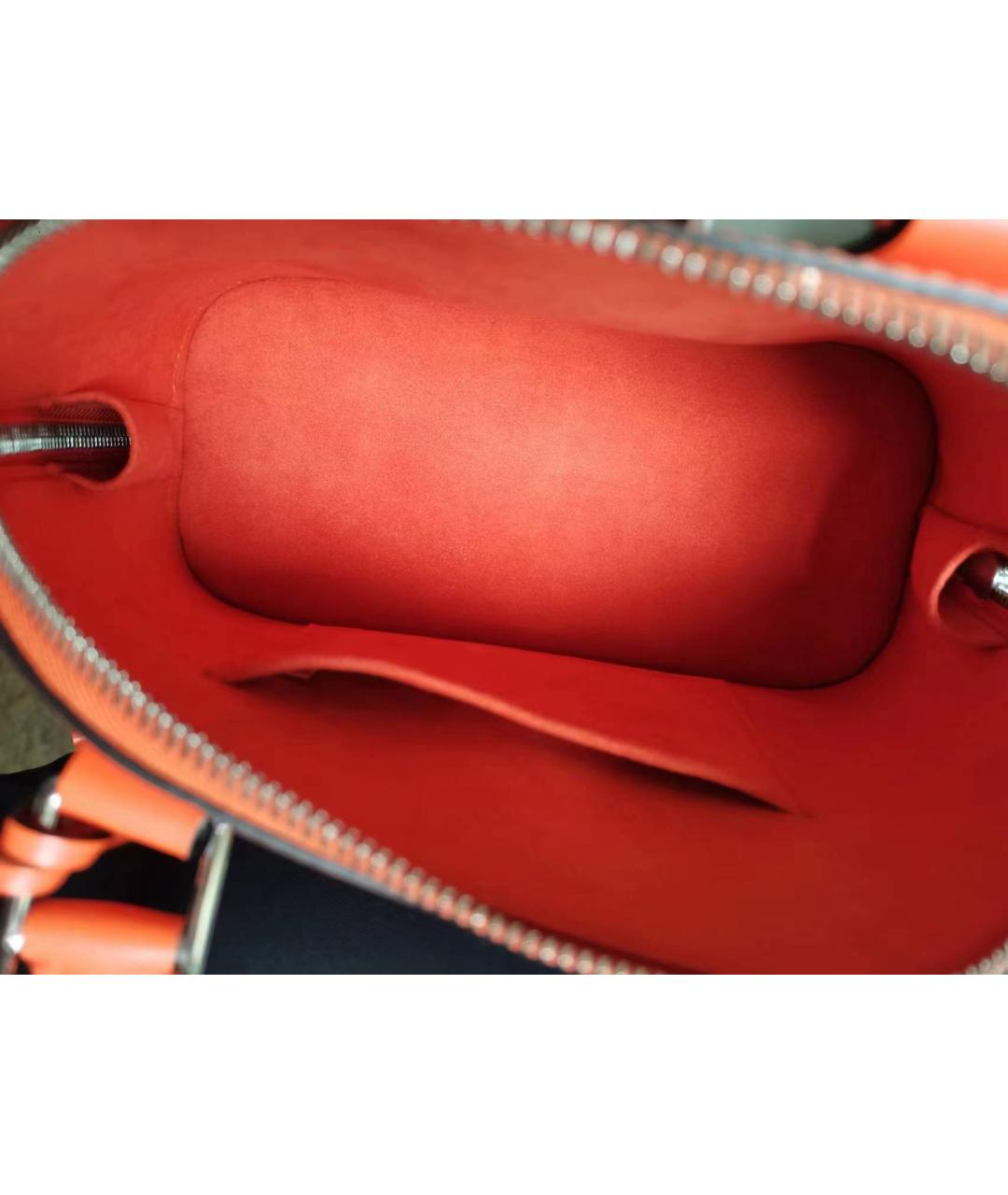 LOUIS VUITTON PRE-OWNED Оранжевая кожаная сумка с короткими ручками, фото 7