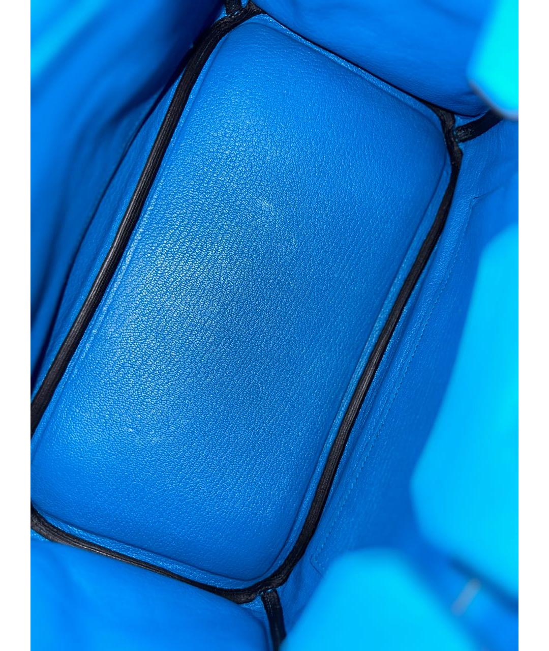HERMES PRE-OWNED Синяя кожаная сумка с короткими ручками, фото 5