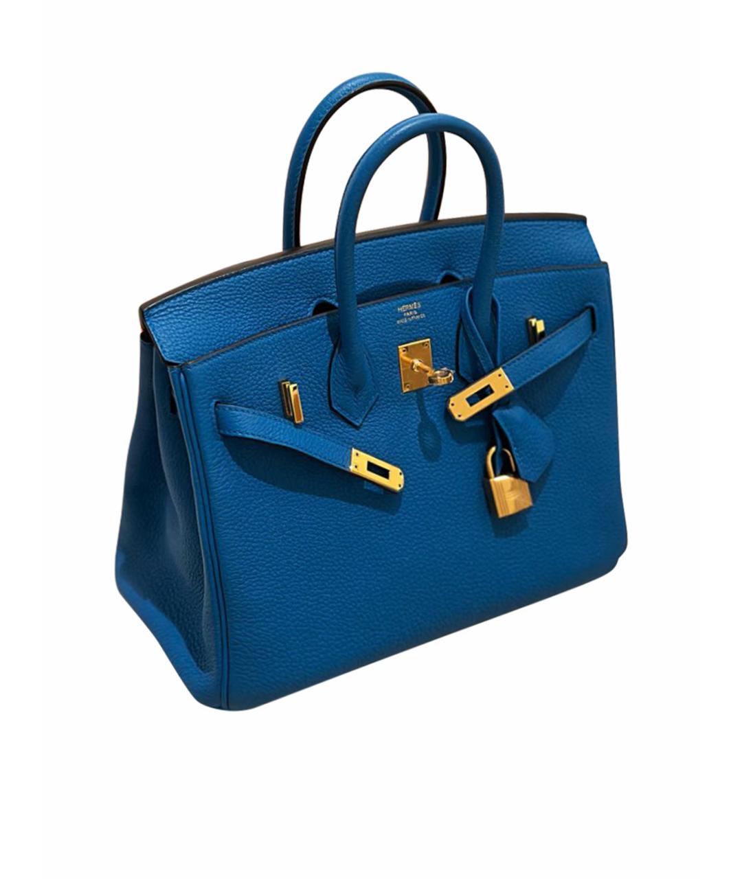 HERMES PRE-OWNED Синяя кожаная сумка с короткими ручками, фото 1
