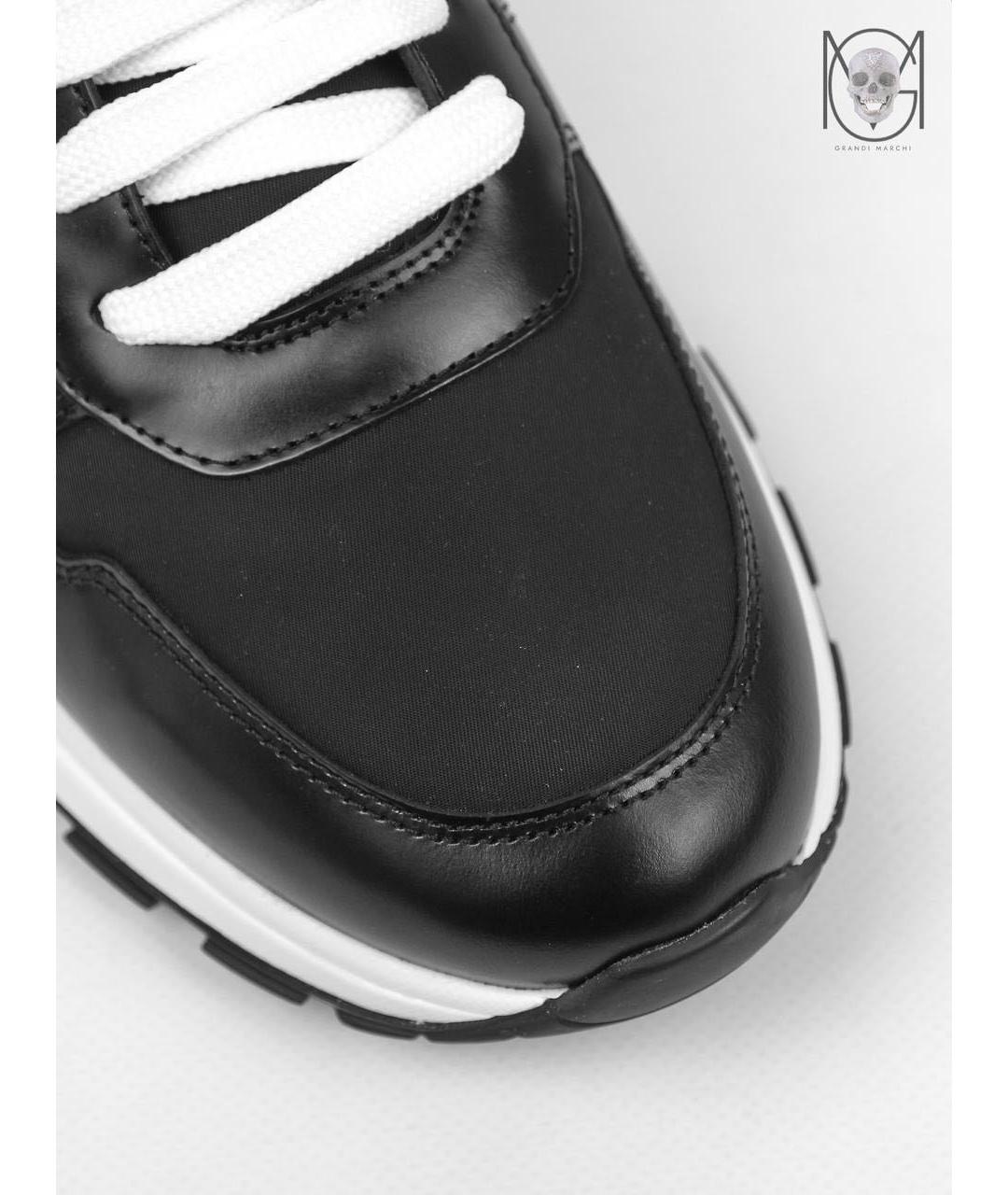 PRADA Черные кожаные низкие кроссовки / кеды, фото 5