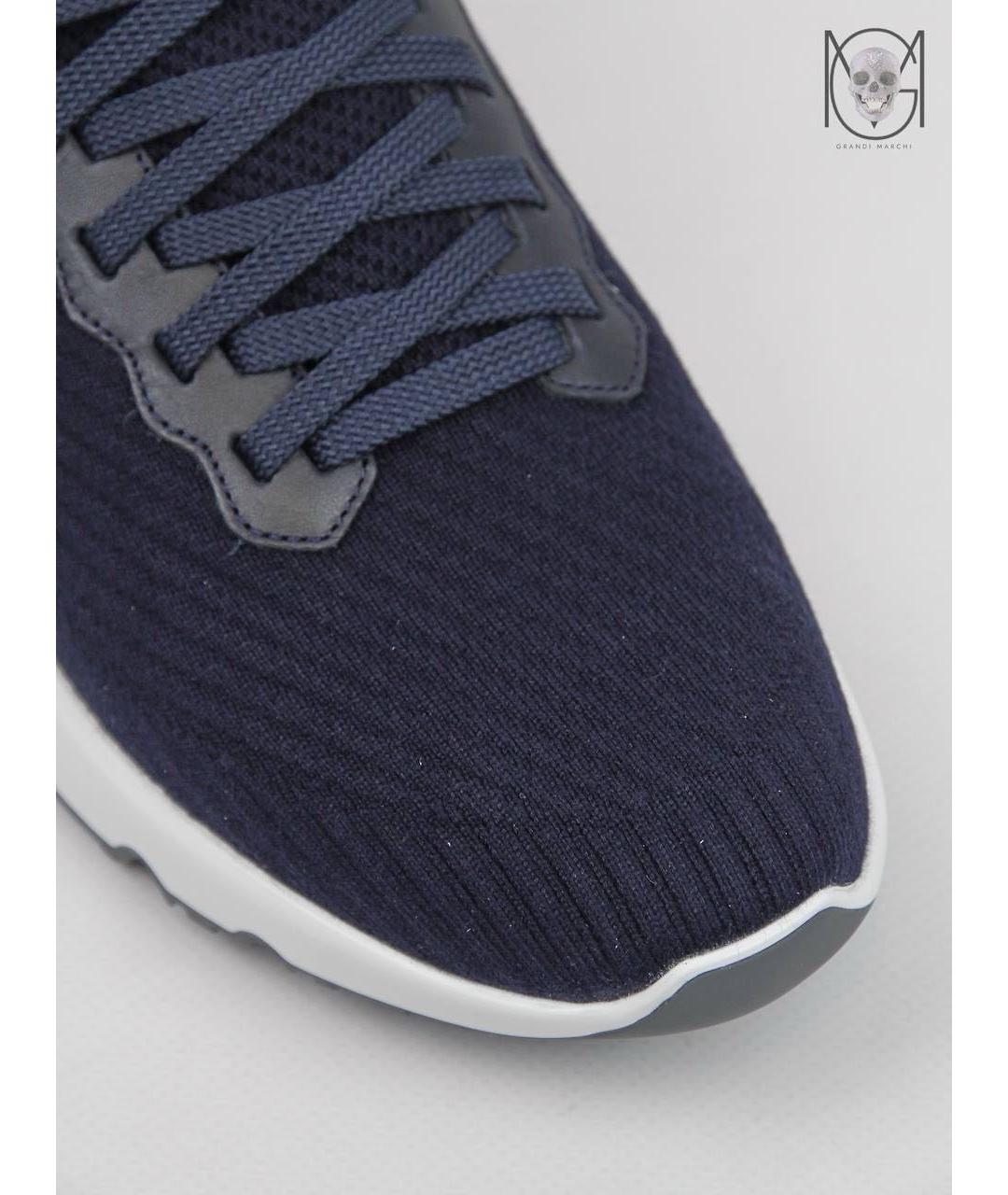 BRUNELLO CUCINELLI Темно-синие текстильные низкие кроссовки / кеды, фото 6