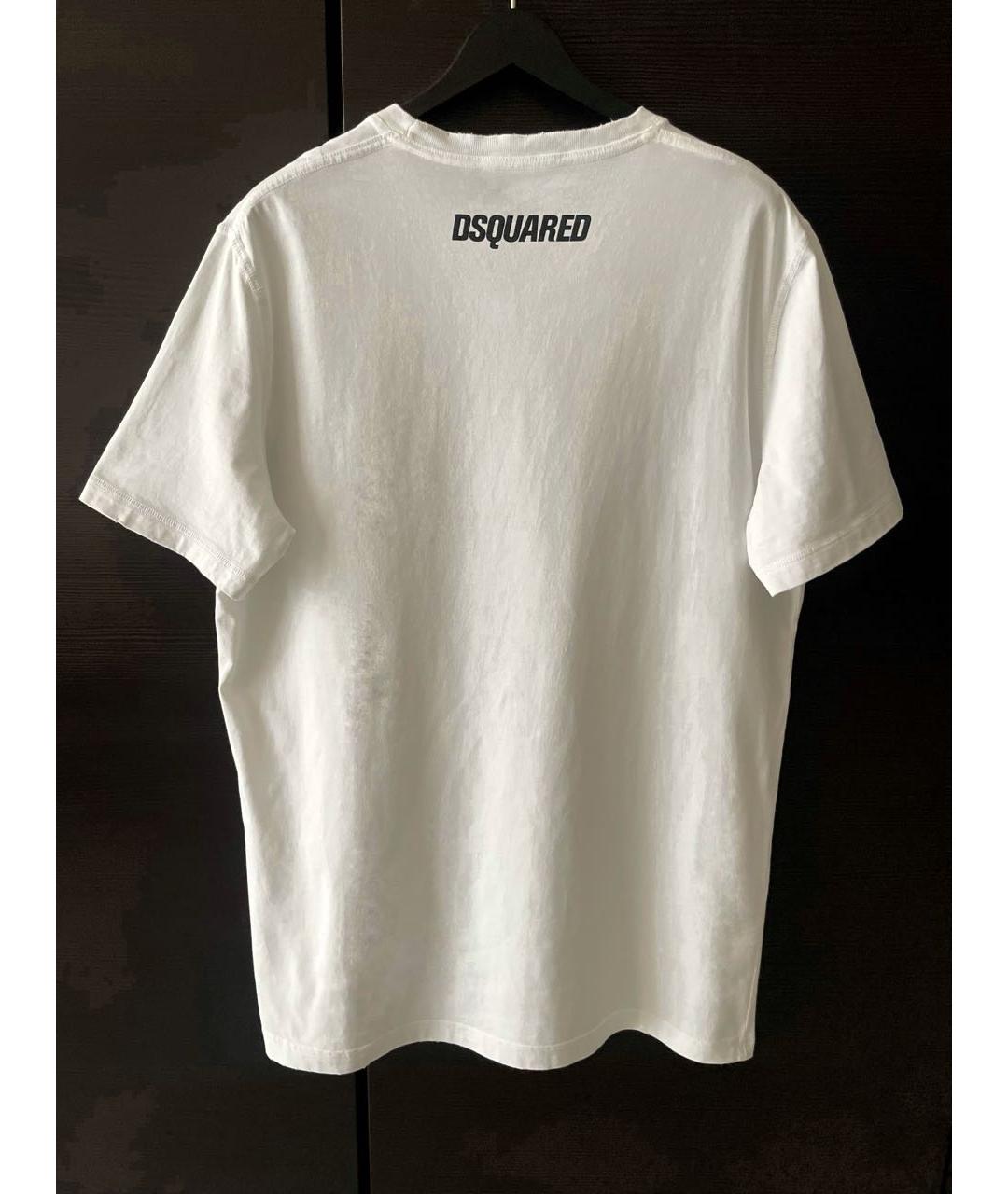 DSQUARED2 Белая хлопковая футболка, фото 2