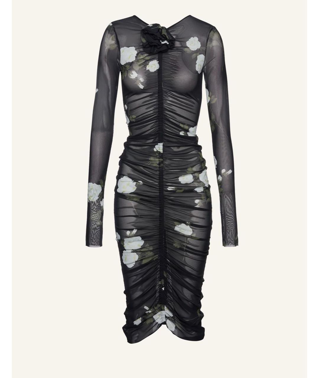 MAGDA BUTRYM Черное полиамидовое коктейльное платье, фото 6