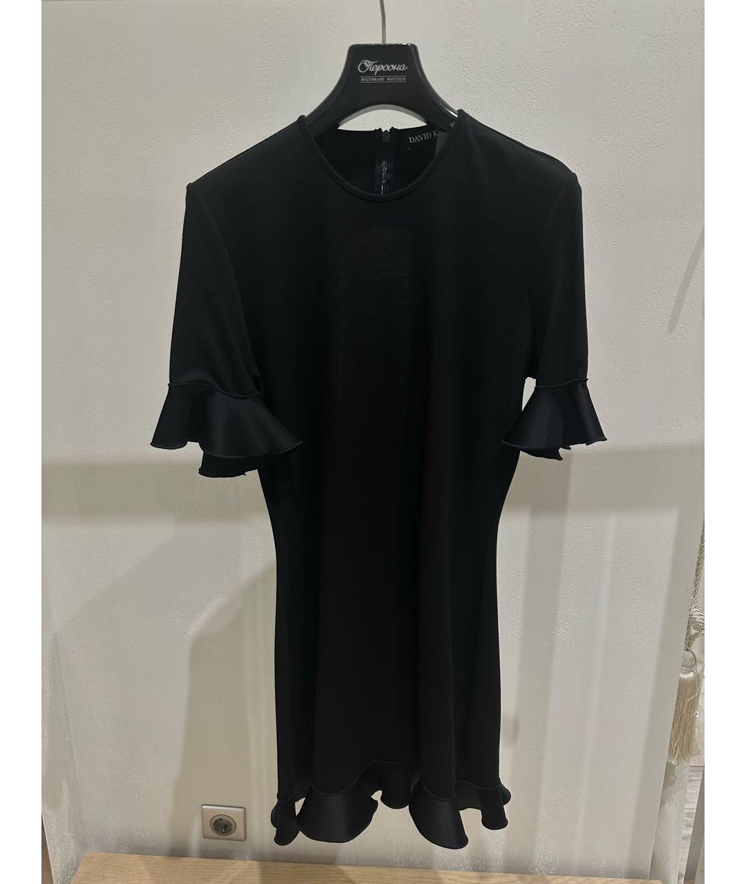 DAVID KOMA Черное вискозное коктейльное платье, фото 2