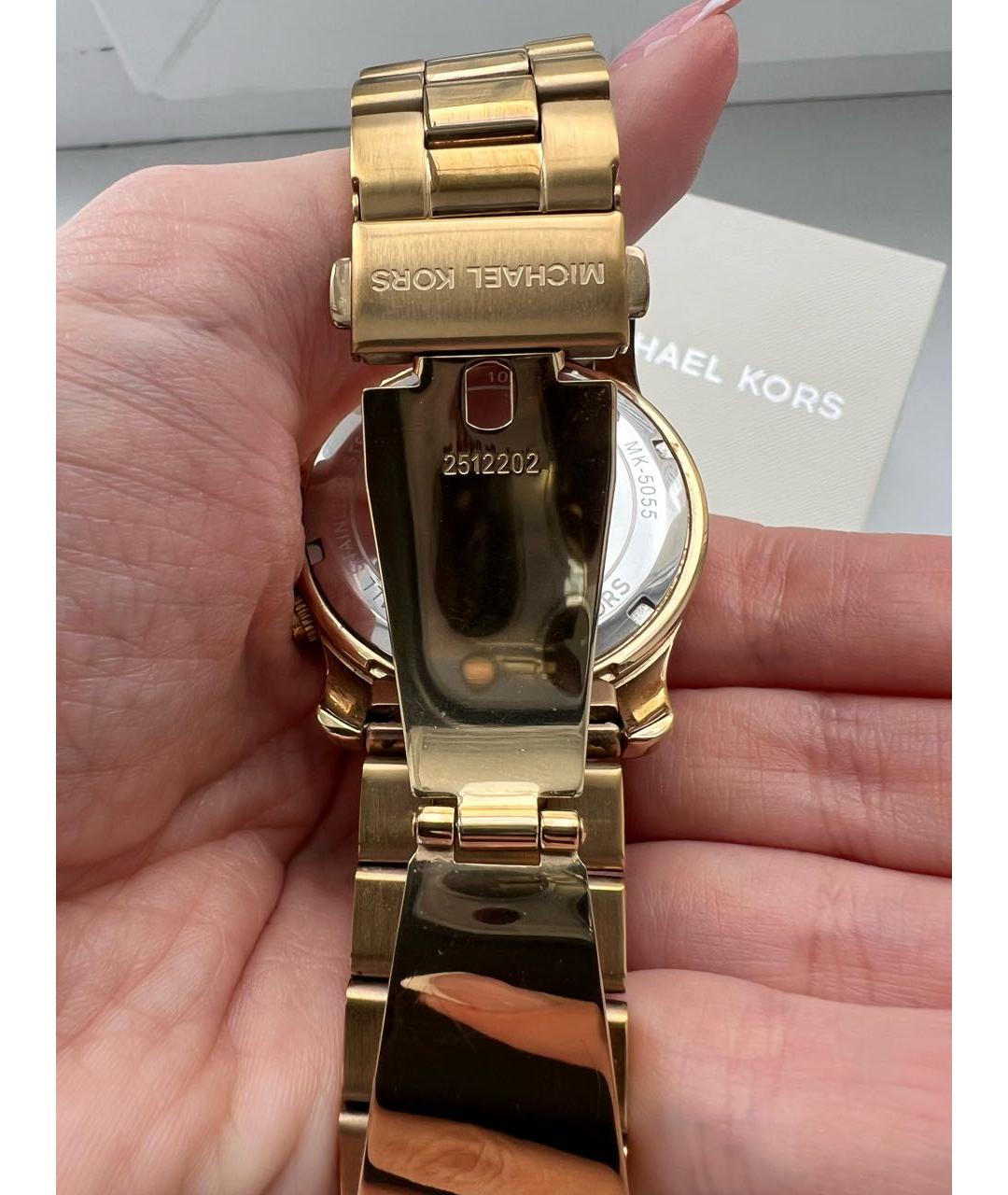 MICHAEL KORS Золотые металлические часы, фото 3
