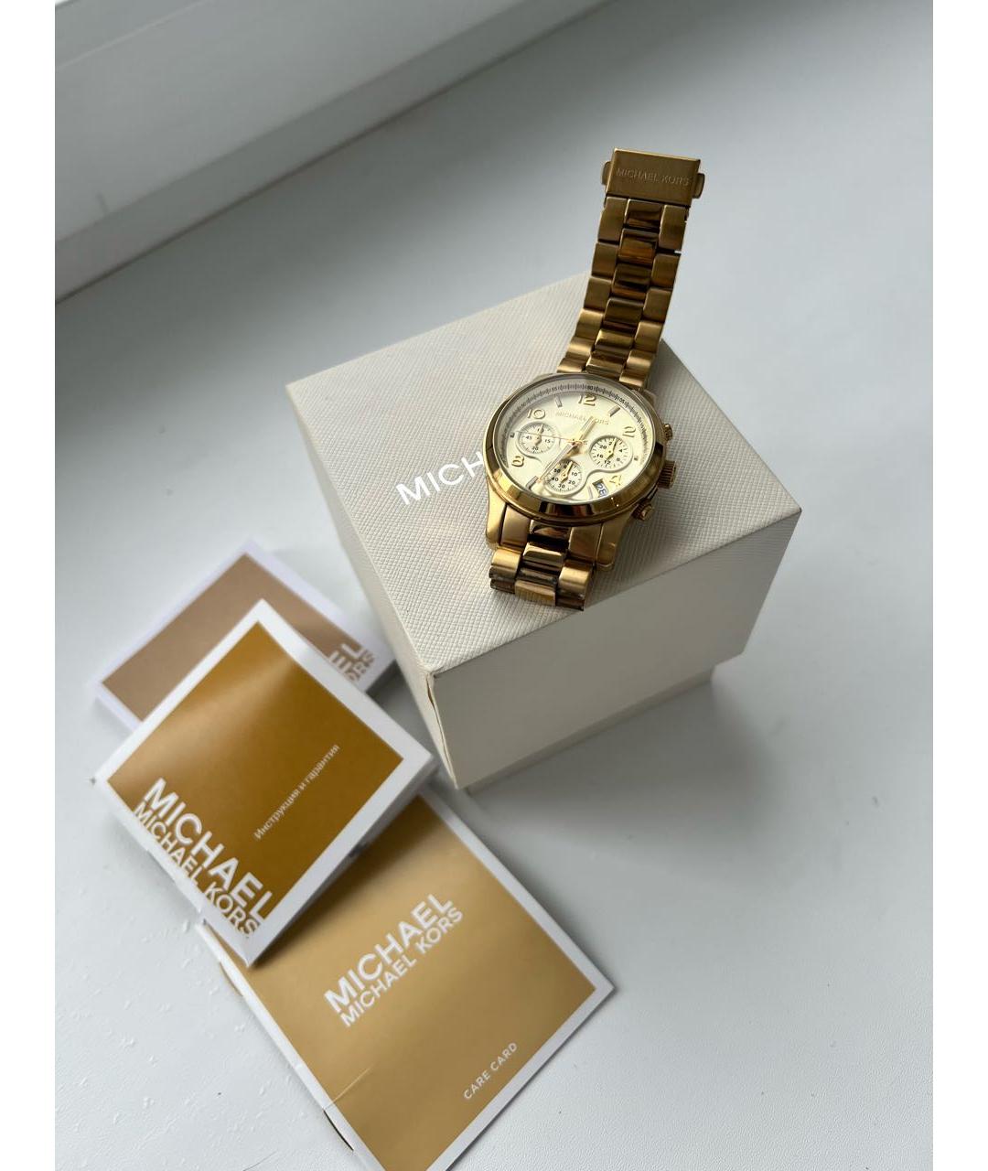 MICHAEL KORS Золотые металлические часы, фото 4