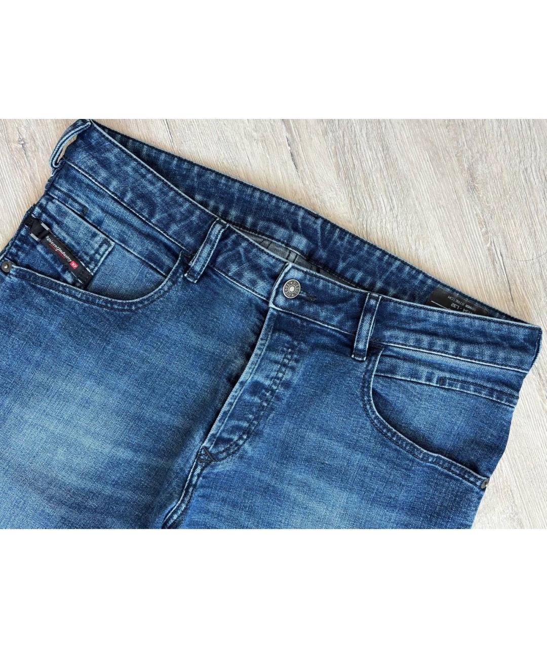 DIESEL Синие хлопко-эластановые джинсы скинни, фото 4